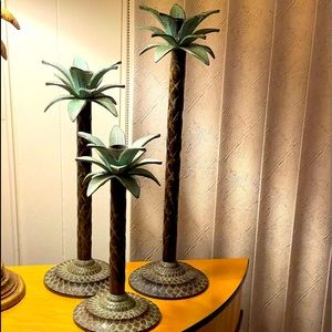 🕯stunning three candle sticks made in India